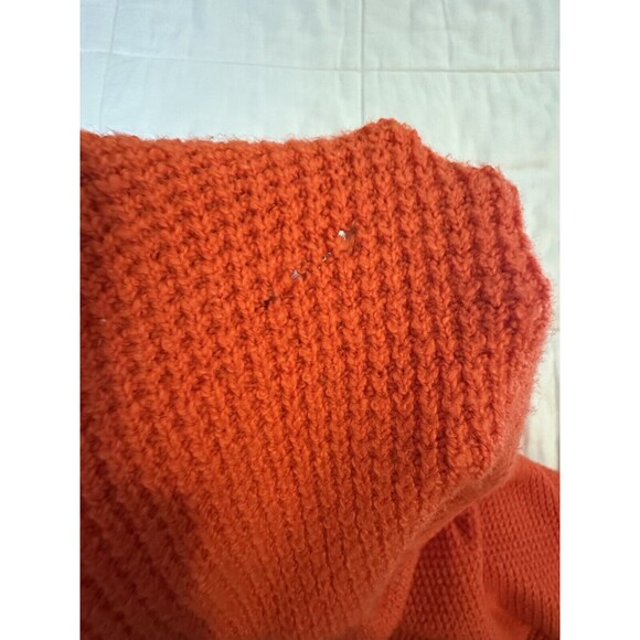 AERIE CozyUp Waffle Quarter Zip Collared Red Orange Sweater XS NWT DEFECT - Picture 10 of 10